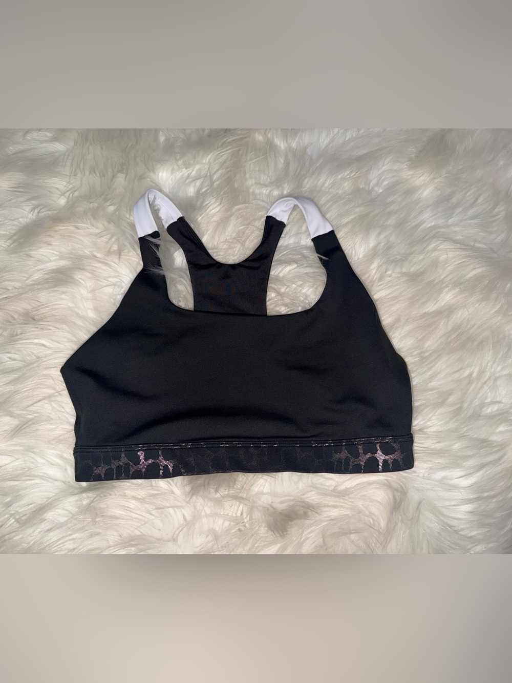 Zyia Black Sports Bralette with Metallic Accent